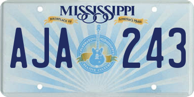 MS license plate AJA243