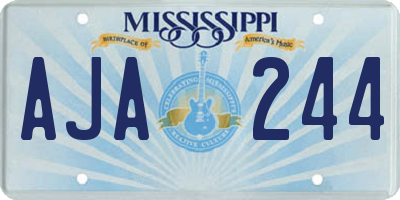 MS license plate AJA244