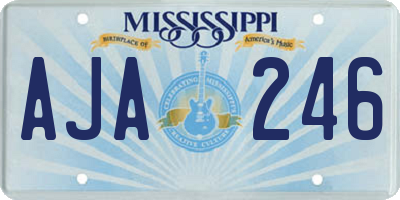 MS license plate AJA246