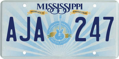 MS license plate AJA247