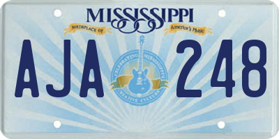 MS license plate AJA248