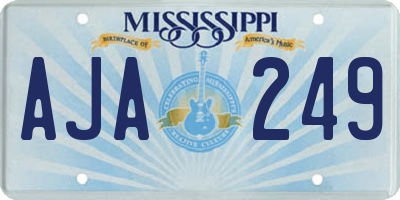 MS license plate AJA249