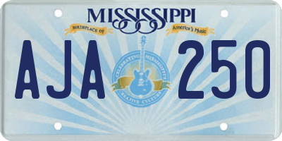 MS license plate AJA250