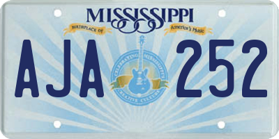 MS license plate AJA252