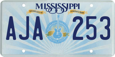 MS license plate AJA253