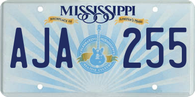 MS license plate AJA255