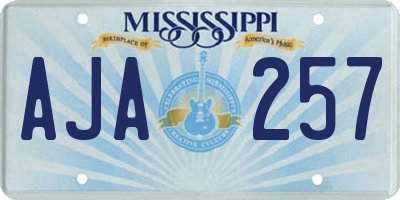 MS license plate AJA257