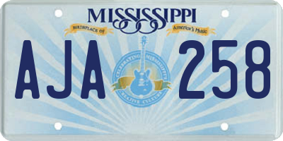 MS license plate AJA258