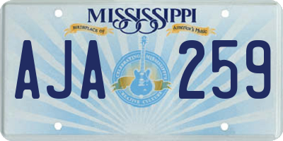 MS license plate AJA259