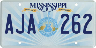 MS license plate AJA262