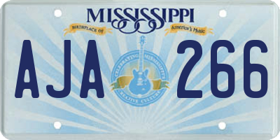 MS license plate AJA266