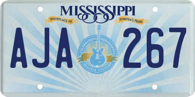 MS license plate AJA267