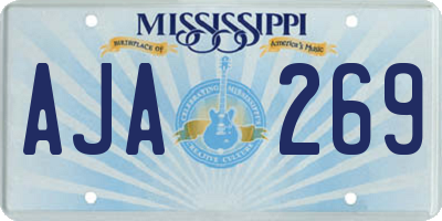 MS license plate AJA269