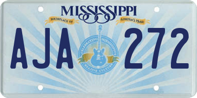 MS license plate AJA272