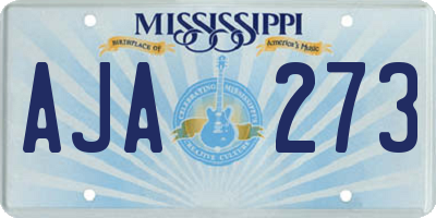 MS license plate AJA273