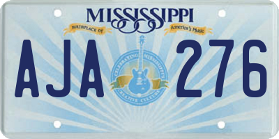 MS license plate AJA276