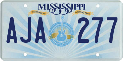 MS license plate AJA277