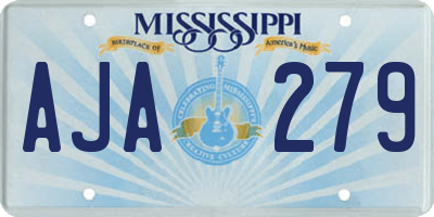 MS license plate AJA279