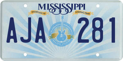 MS license plate AJA281