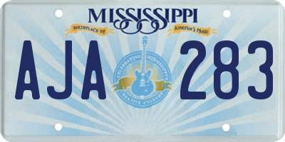 MS license plate AJA283