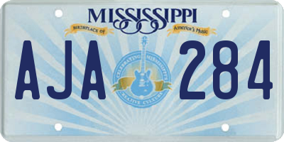 MS license plate AJA284