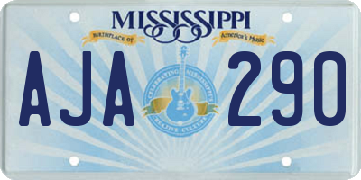 MS license plate AJA290