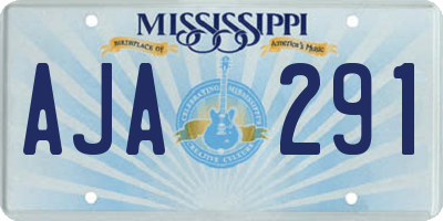 MS license plate AJA291