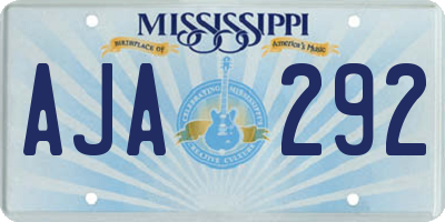 MS license plate AJA292