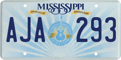 MS license plate AJA293