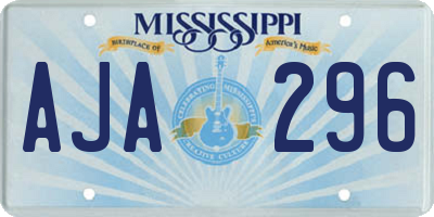 MS license plate AJA296