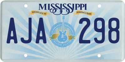 MS license plate AJA298