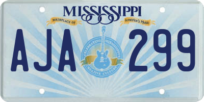 MS license plate AJA299