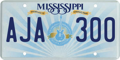 MS license plate AJA300