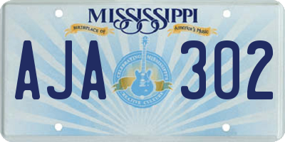 MS license plate AJA302
