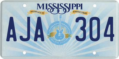 MS license plate AJA304