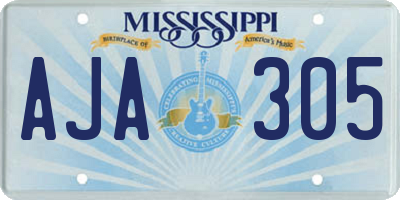 MS license plate AJA305