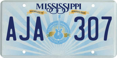 MS license plate AJA307