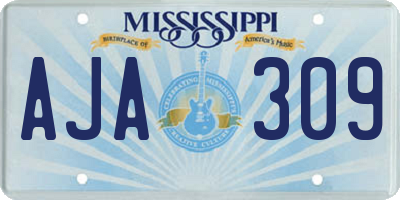 MS license plate AJA309