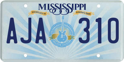 MS license plate AJA310