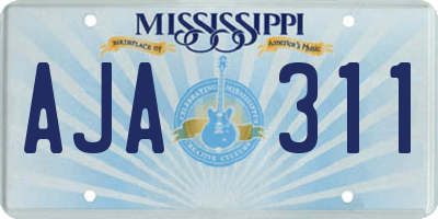 MS license plate AJA311