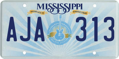 MS license plate AJA313