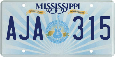 MS license plate AJA315