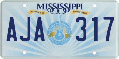 MS license plate AJA317