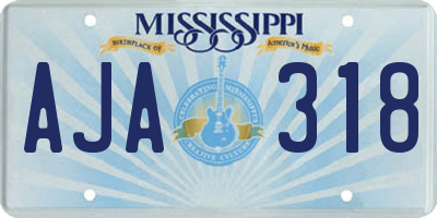 MS license plate AJA318