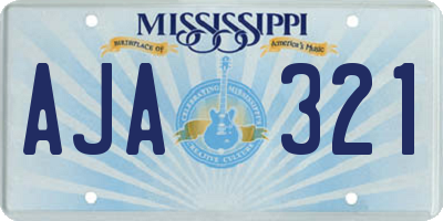 MS license plate AJA321