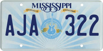 MS license plate AJA322