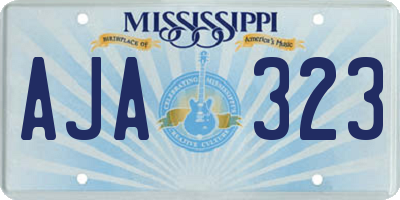 MS license plate AJA323
