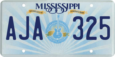 MS license plate AJA325