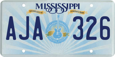 MS license plate AJA326