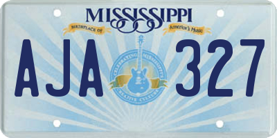 MS license plate AJA327